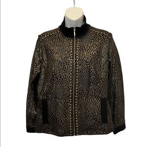 Gold and black retro style lightweight jacket with studs